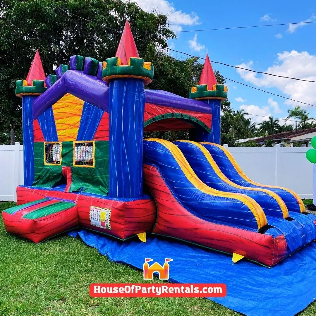Colorful Combo Castle Two Slides 1